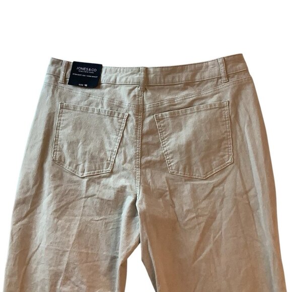 NWT Jones New York Ivory Corduroy Jeans Straight Leg High Waist Size 16 - Picture 3 of 10